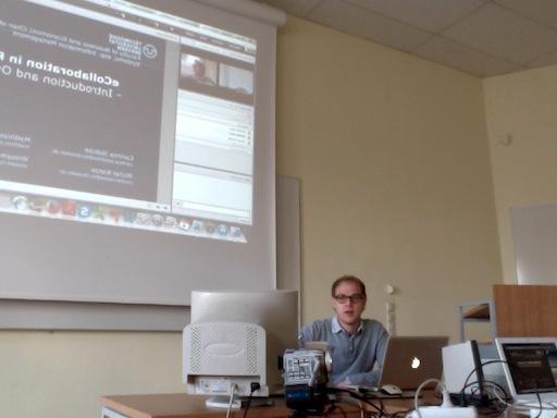 Setting-up the virtual classroom, Matthias Jung in Riga